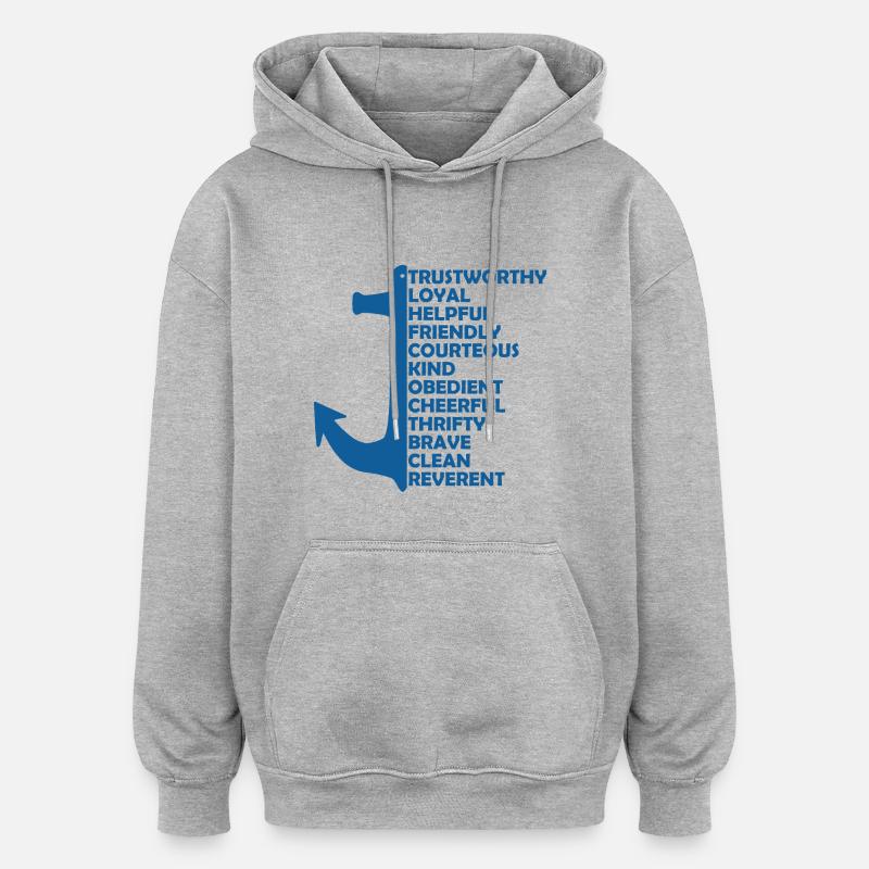 Scouts de mer Loi Vœu - Sweat à capuche oversize unisexe - gris chiné