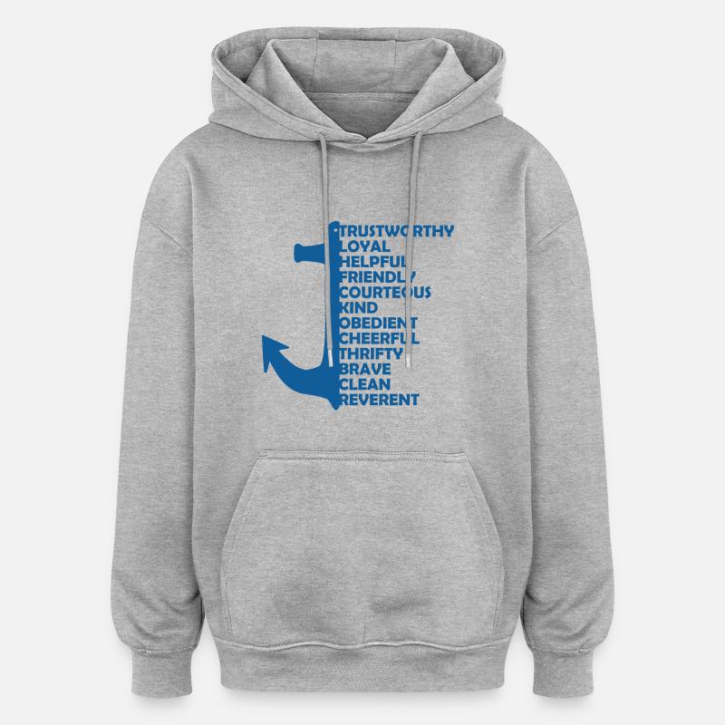 Scouts de mer Loi Vœu - Sweat à capuche oversize unisexe - gris chiné