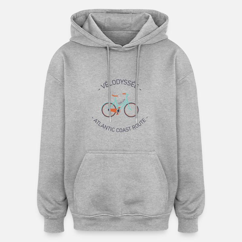 J'peux pas, j'ai Vélodyssée. - Sweat à capuche oversize unisexe - gris chiné