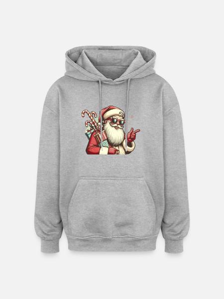 Santa Fun 2 - Oversized Unisex Hoodie - heather grey