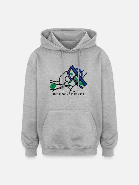 Vienna Vienna city map - Oversized Unisex Hoodie - heather grey