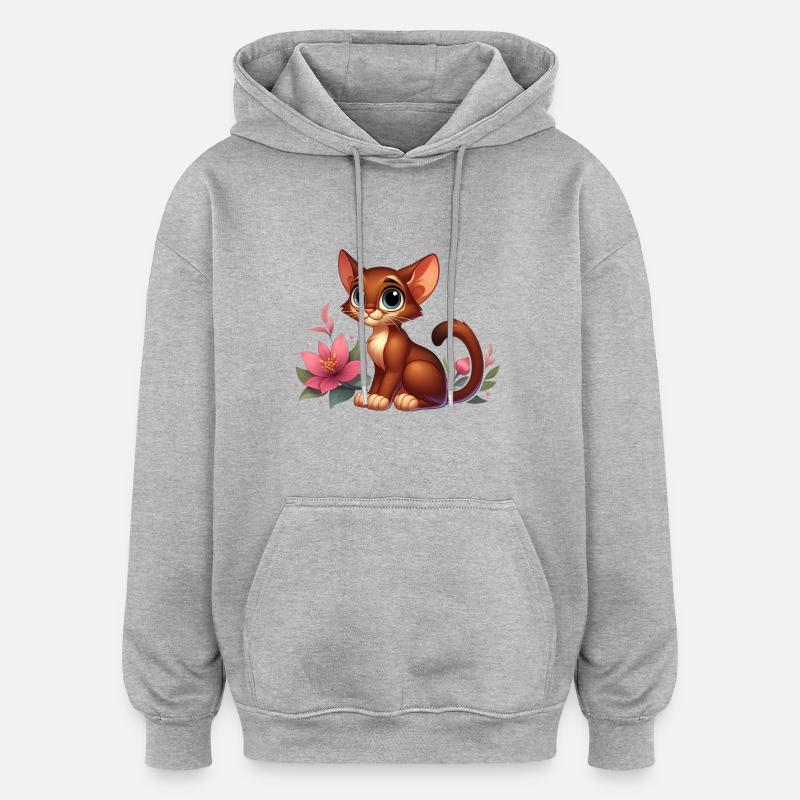 abyssin 9 - Sweat à capuche oversize unisexe - gris chiné
