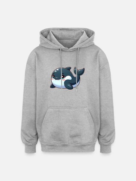 killer whale - Oversized Unisex Hoodie - heather grey