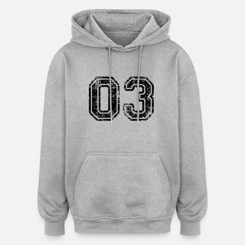 03 - Sweat à capuche oversize unisexe - gris chiné