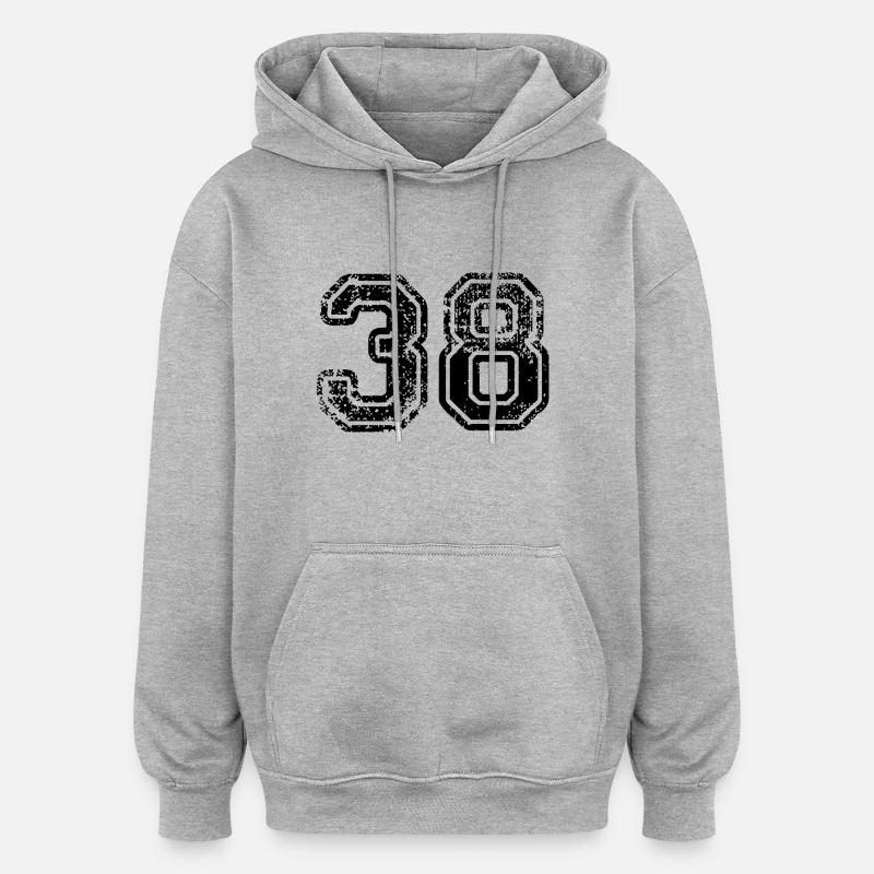 38 - Sweat à capuche oversize unisexe - gris chiné