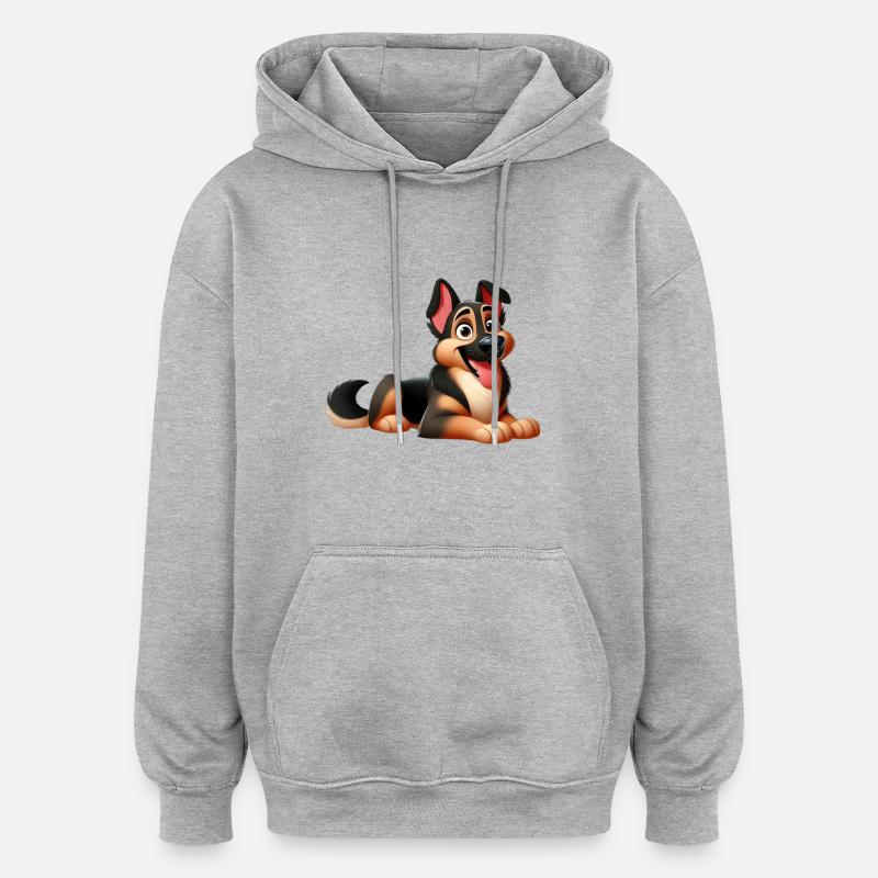 beauceron 5 - Sweat à capuche oversize unisexe - gris chiné