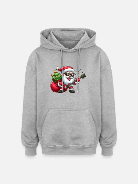 Santa Rock 1 - Oversized Unisex Hoodie - Grau meliert