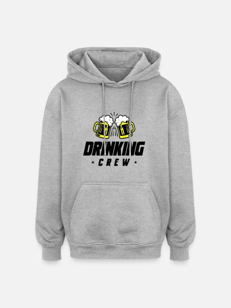 Drinking Crew Beer - Oversized Unisex Hoodie - heather grey