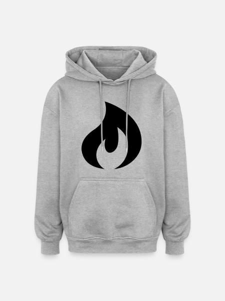 Flame, fire - Oversized Unisex Hoodie - heather grey