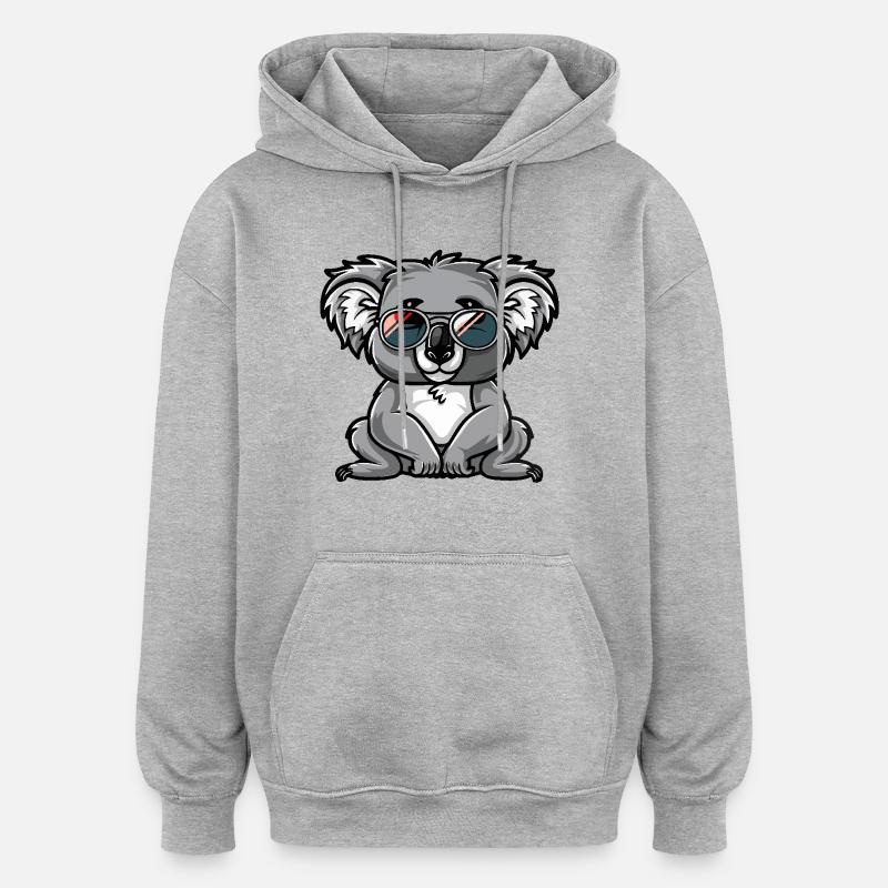 Koala Cool BD - Sweat à capuche oversize unisexe - gris chiné