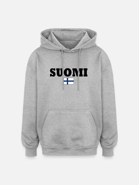 Suomi - Oversized Unisex Hoodie - heather grey