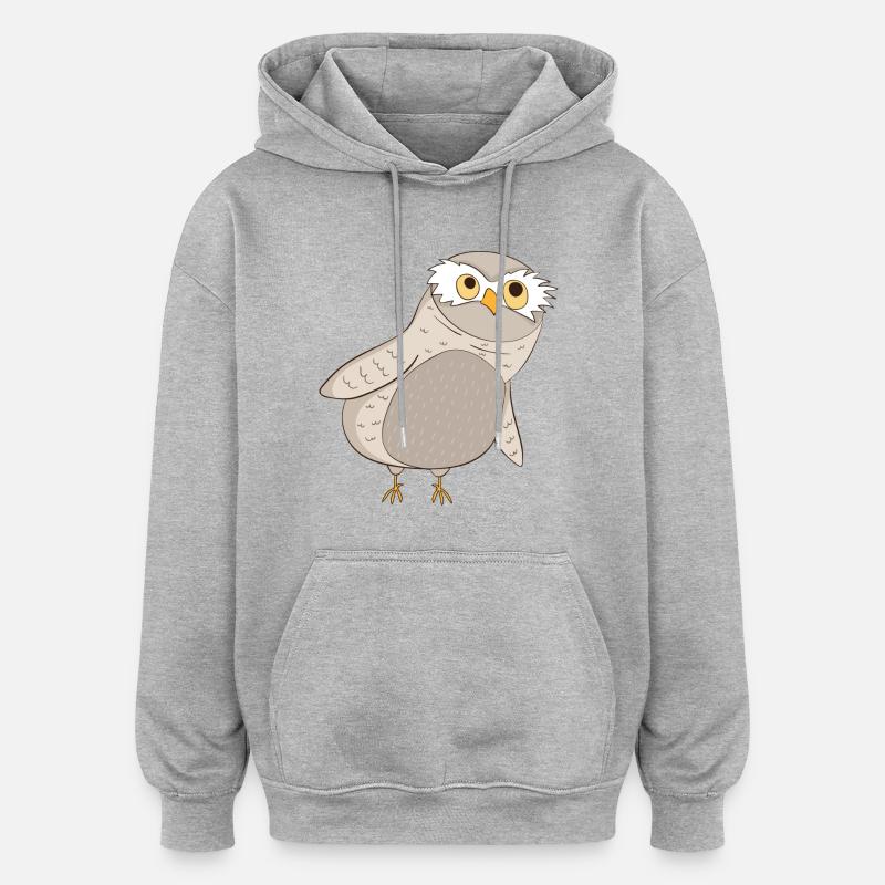 Kauz Hibou - Sweat à capuche oversize unisexe - gris chiné