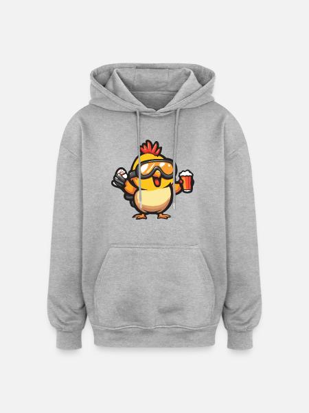 Chicken Après Ski Beer Comic - Oversized Unisex Hoodie - heather grey
