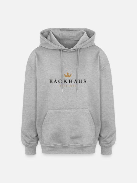 Backhaus Original Familienlogo - Oversized Unisex Hoodie - Grau meliert