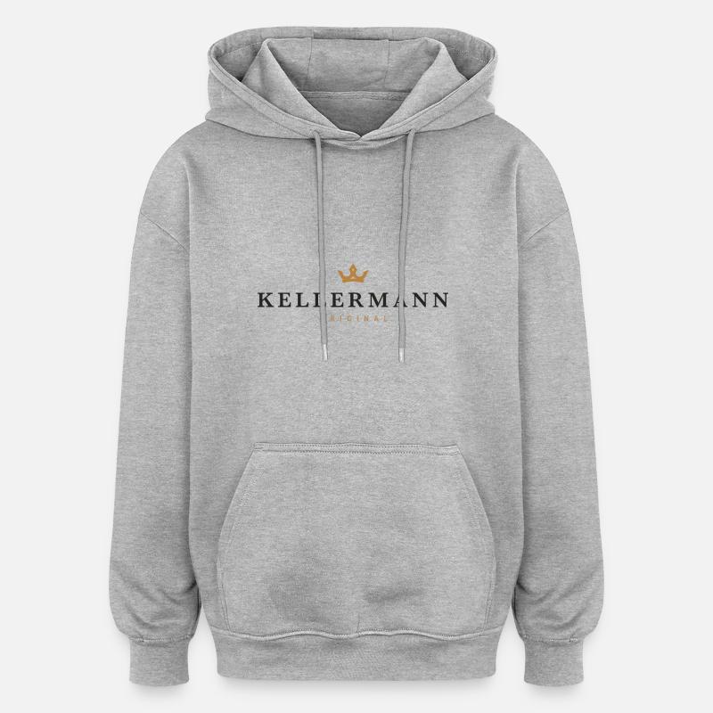 Logo original de la famille Kellermann - Sweat à capuche oversize unisexe - gris chiné