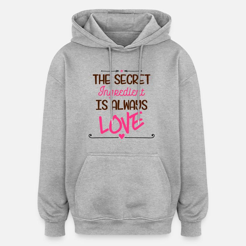 L’amour - Sweat à capuche oversize unisexe - gris chiné