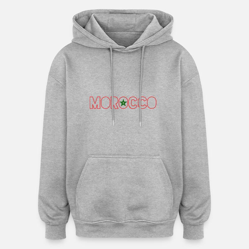 Maroc - Sweat à capuche oversize unisexe - gris chiné