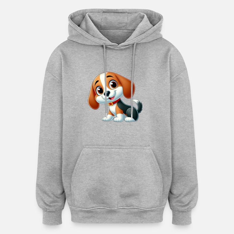 Beagle 7 - Oversized Unisex Hoodie - heather grey