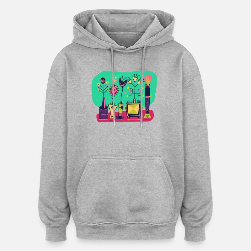 Floristen Kunst - Oversized Unisex Hoodie - Grau meliert