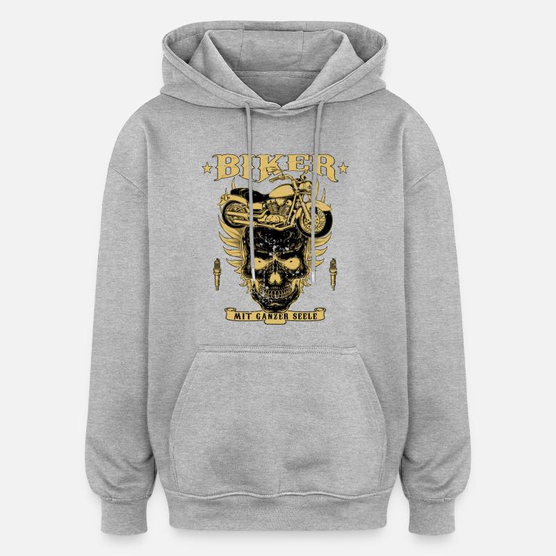 Motards - Sweat à capuche oversize unisexe - gris chiné