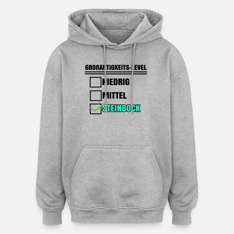 Astrologie Steinbock Statement Tierkreiszeichen - Oversized Unisex Hoodie - Grau meliert