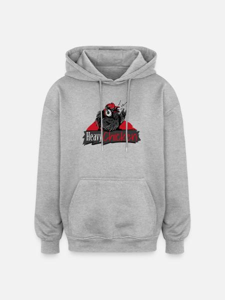 Heavy Chicken - Oversized Unisex Hoodie - Grau meliert