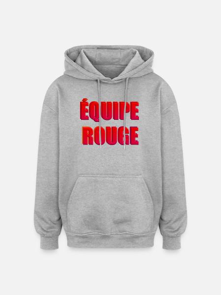 équipe rouge - Sweat à capuche oversize unisexe - gris chiné