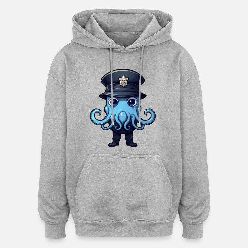 Polizei Tintenfisch - Oversized Unisex Hoodie - Grau meliert
