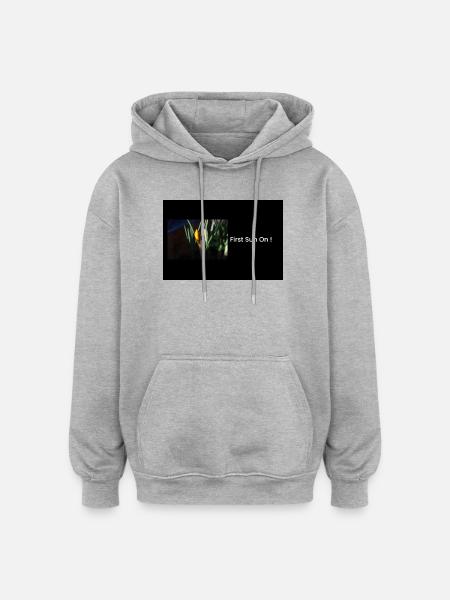 Streetwear First Sun On - Sweat à capuche oversize unisexe - gris chiné
