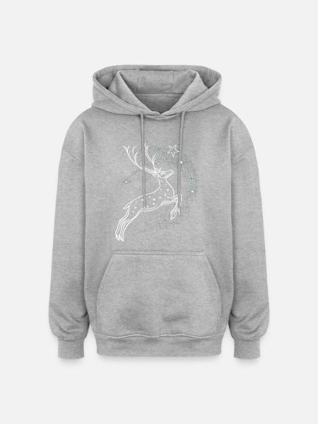Deer Fantasy Constellation Antlers - Oversized Unisex Hoodie - heather grey