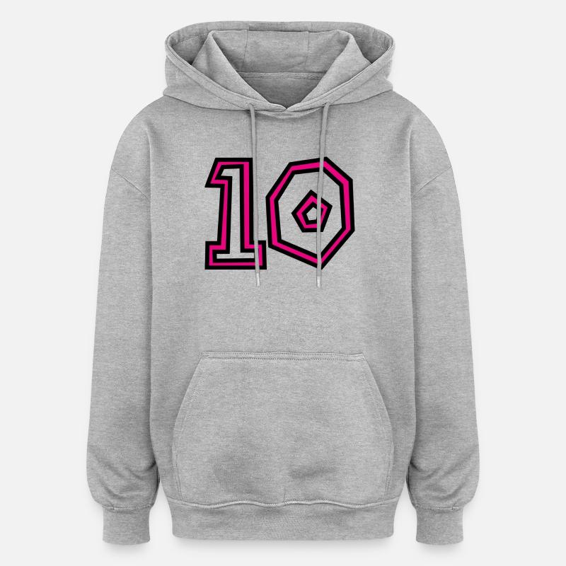 10. 10 ANS - Sweat à capuche oversize unisexe - gris chiné