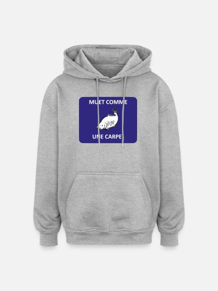 Silent as a carp - Oversized Unisex Hoodie - heather grey