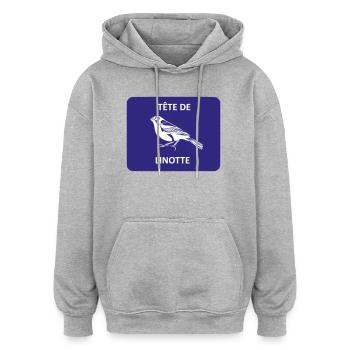 Hänfling-Kopf - Oversized Unisex Hoodie - Grau meliert - Vorne - Noah (186cm)