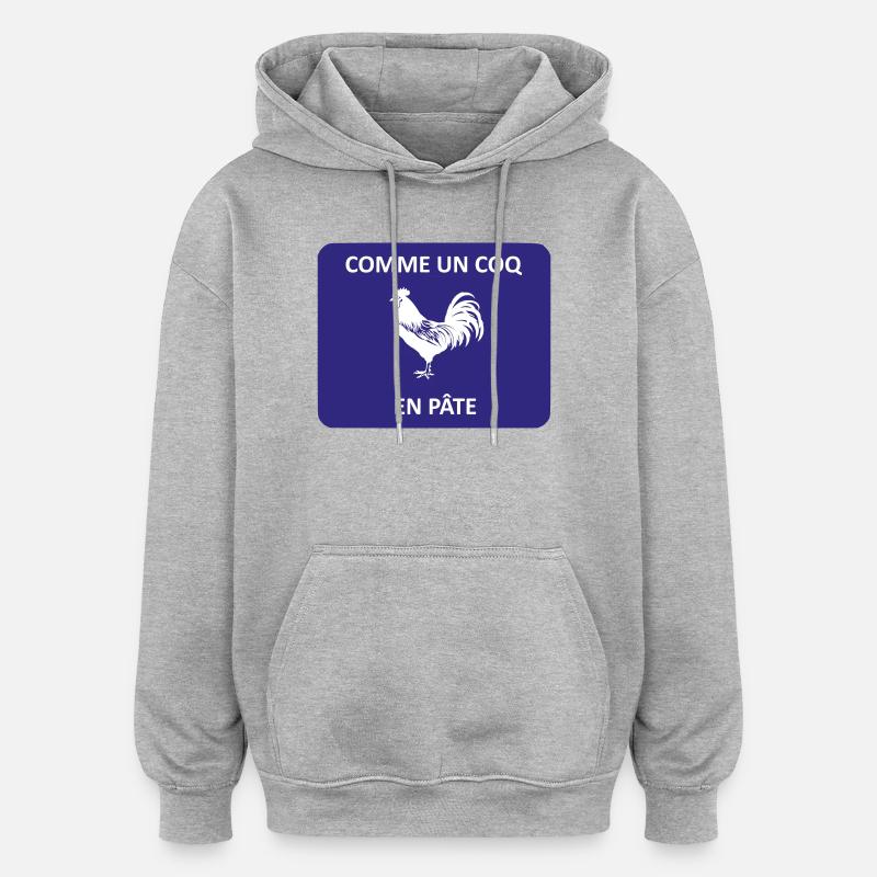 comme un coq en pâte - Sweat à capuche oversize unisexe - gris chiné