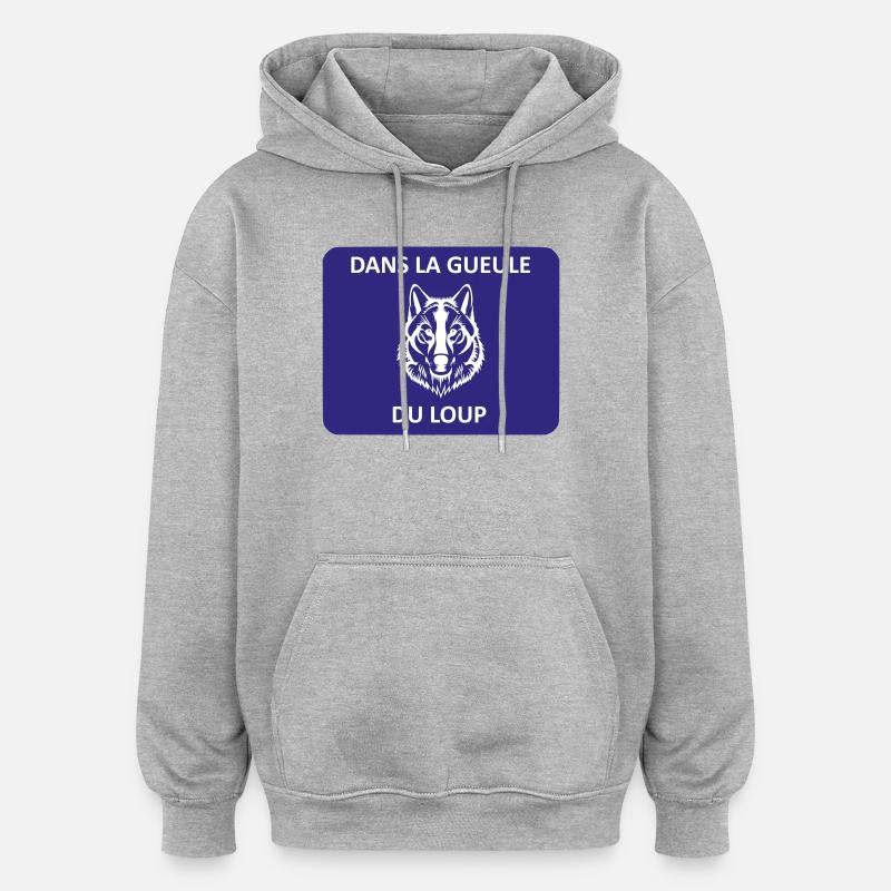 Dans la gueule du loup - Sweat à capuche oversize unisexe - gris chiné