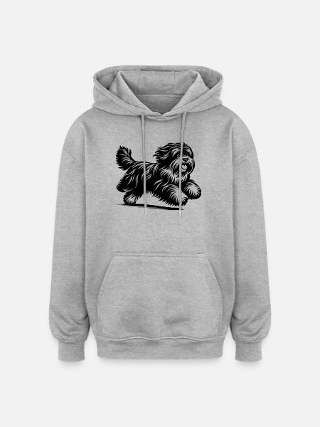 Tibetan Terrier - Oversized Unisex Hoodie - heather grey