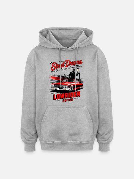 Lowrider Auto - Sweat à capuche oversize unisexe - gris chiné
