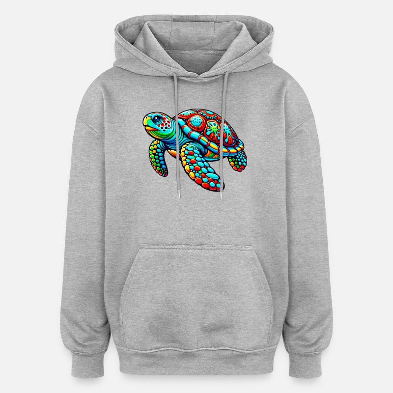 Turtle - Oversized Unisex Hoodie - heather grey