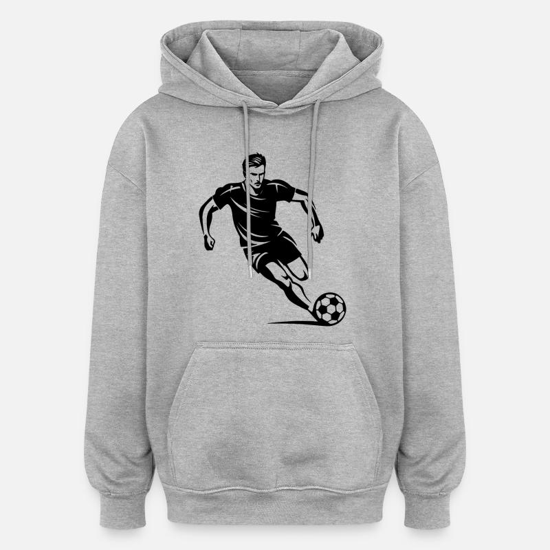 Fußballjunge - Oversized Unisex Hoodie - Grau meliert