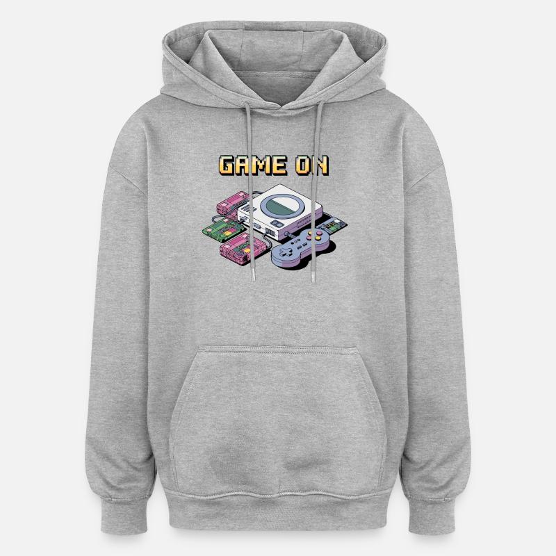 Retro Gaming Console Design - Oversized Unisex Hoodie - heather grey