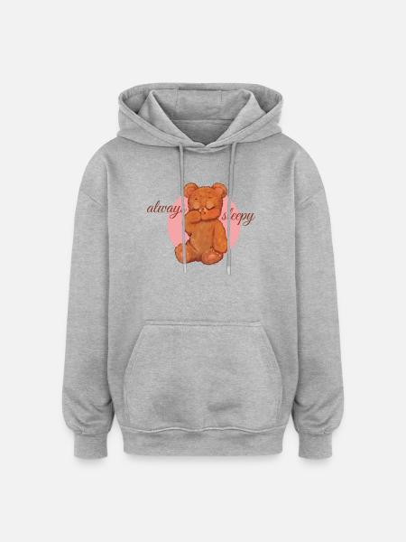Always Sleepy Bears - Oversized Unisex Hoodie - heather grey