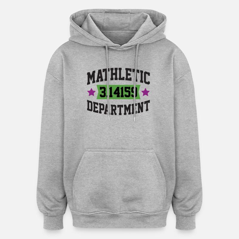 Département Mathletic - Sweat à capuche oversize unisexe - gris chiné