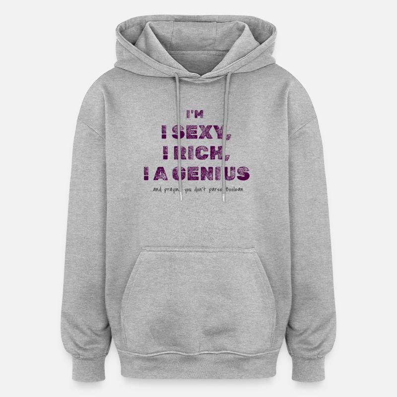 Boolescher Logik-Witz – Programmierer Humor T-Shirt - Oversized Unisex Hoodie - Grau meliert