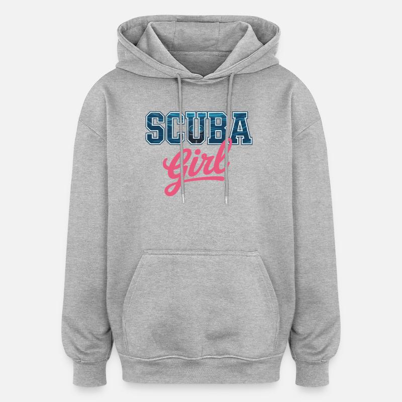 Conception de plongée sous-marine pour fille - Sweat à capuche oversize unisexe - gris chiné