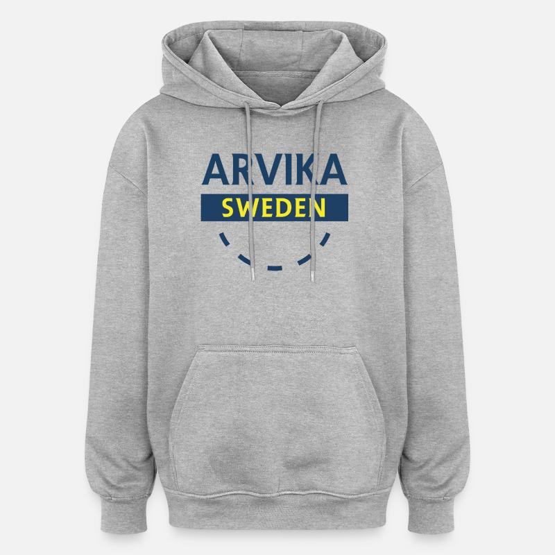 Arvika Schweden Logo - Oversized Unisex Hoodie - Grau meliert
