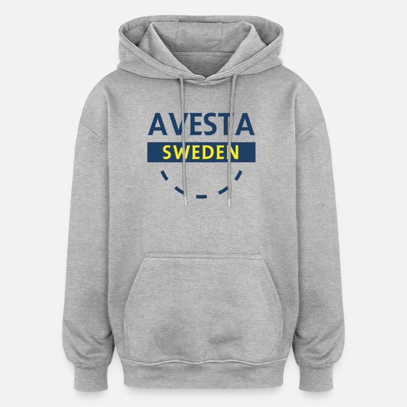 Logo circulaire d’Avesta Suède - Sweat à capuche oversize unisexe - gris chiné
