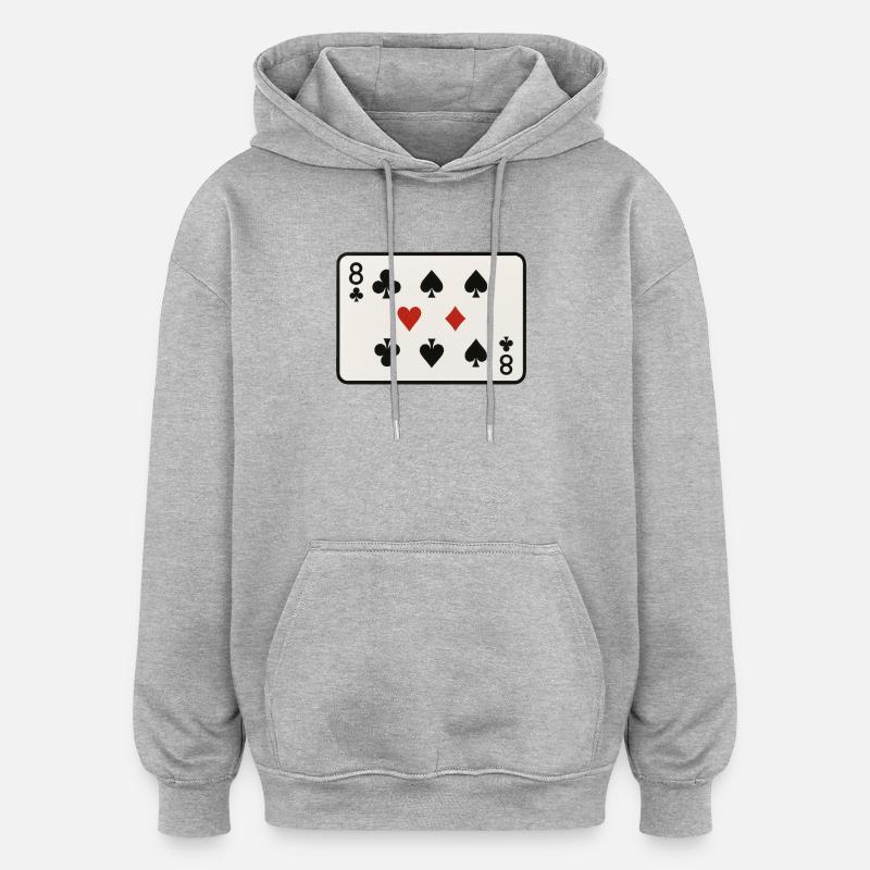 Le 8 - Sweat à capuche oversize unisexe - gris chiné