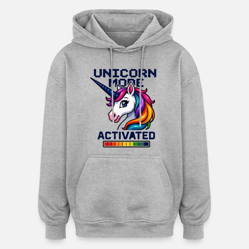 Mode Licorne activé - Sweat à capuche oversize unisexe - gris chiné