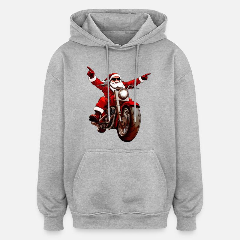 Motards de Noël - Sweat à capuche oversize unisexe - gris chiné