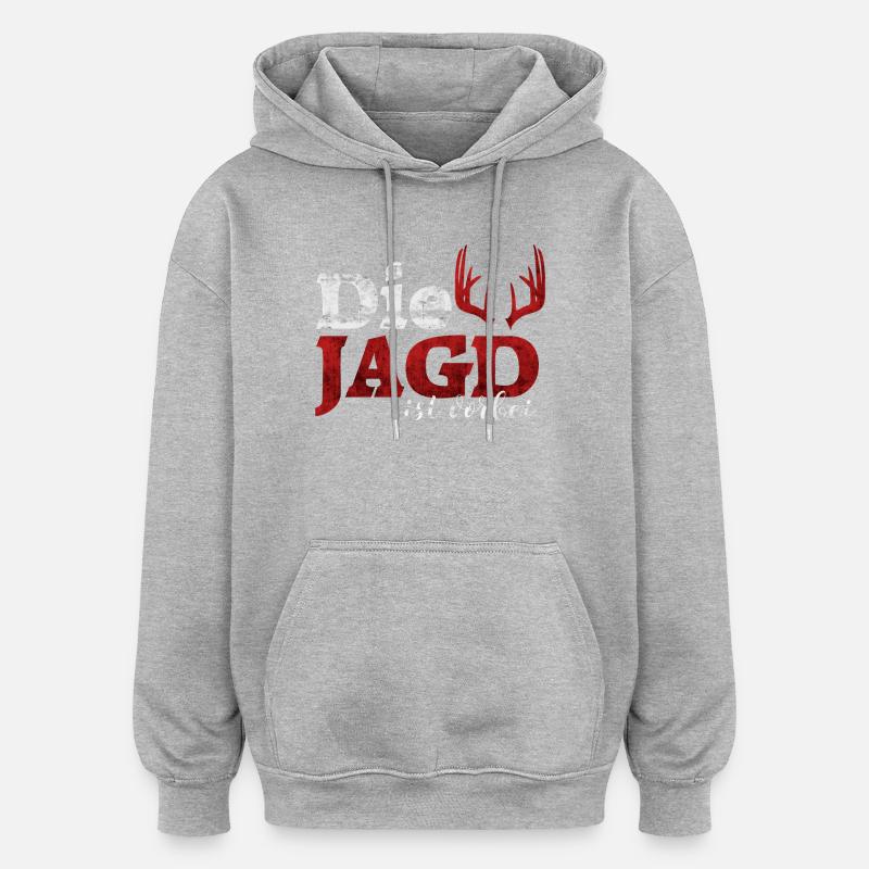 La chasse est terminée - Sweat à capuche oversize unisexe - gris chiné
